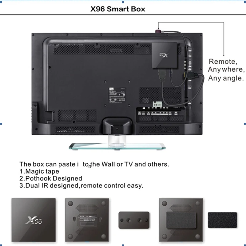 X96W Android 7,1 Smart tv BOX четырехъядерный HD2.0 4K* 2k Amlogic S905W телеприставка X96 W медиаплеер