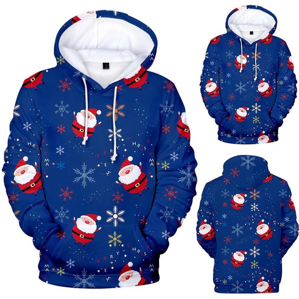 JAYCOSIN Women Printed Hoody Christmas Sweatshirt Snowflake Winter Harajuku Novelty Tops Outwear Santa Claus Pullover Top 916
