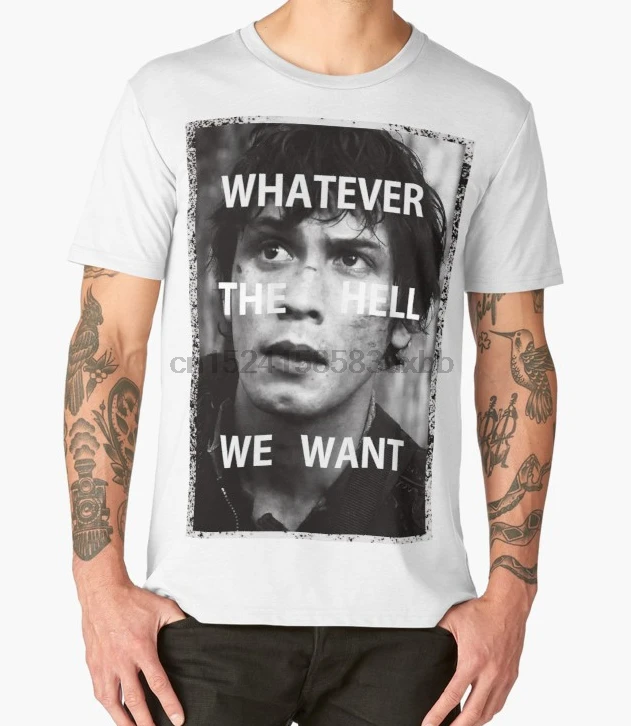 Мужская футболка с принтом хлопковые футболки круглым вырезом Bellamy Blake What The Hell We