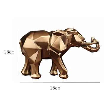 

Modern Abstract Gold Elephant Statue Resin Ornament Home Decoration Accessories Gifts Elephant Sculpture Animal Crafts Function