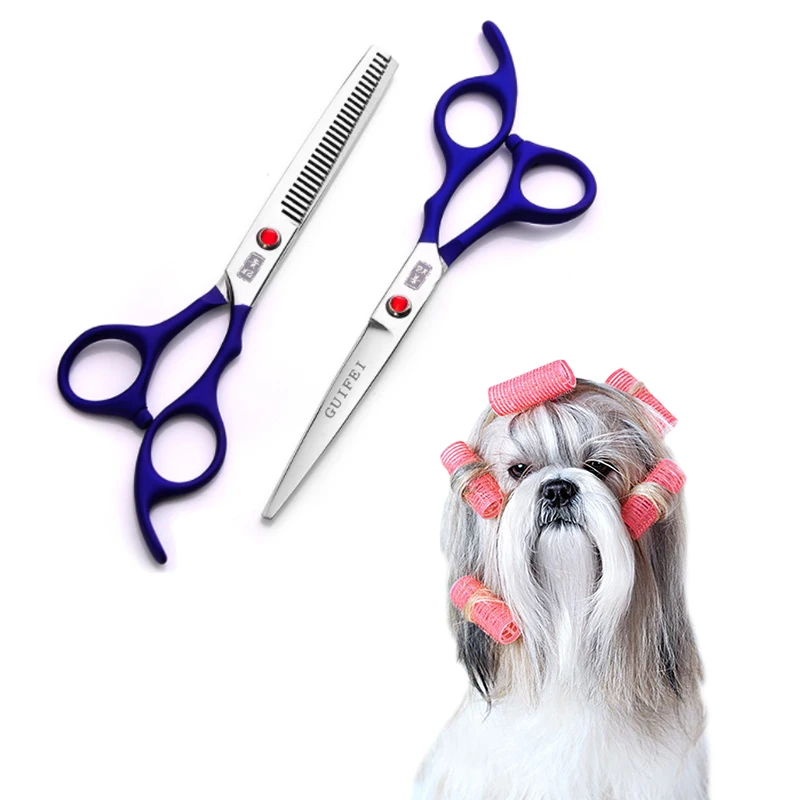 

2Pcs/set 6inch Pet Dogs Gromming Scissors Up Down Curved Shears Sharp Edge Animals Cat Hair Cutting Barber Cutting Tools Kit