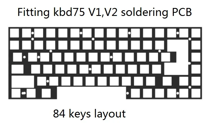 Пластина KBDFANS звукопоглотитель пена KBD75 беззвучная пленка 84 ключа PCB|Аксессуары