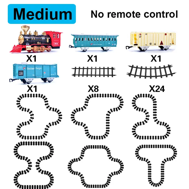 Набор электрических поездов, радиоуправляемые игрушечные поезда, железная дорога, пульт дистанционного управления, электрический вагон, паровой поезд, детские электрические железные дороги, игрушечные поезда - Цвет: H0021 Medium3