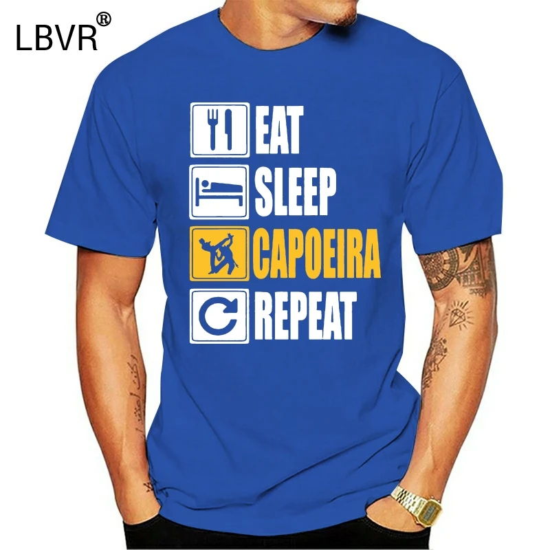 Модная футболка с рисунком и надписью Eat Sleep Capoeira классическая женская | Мужская