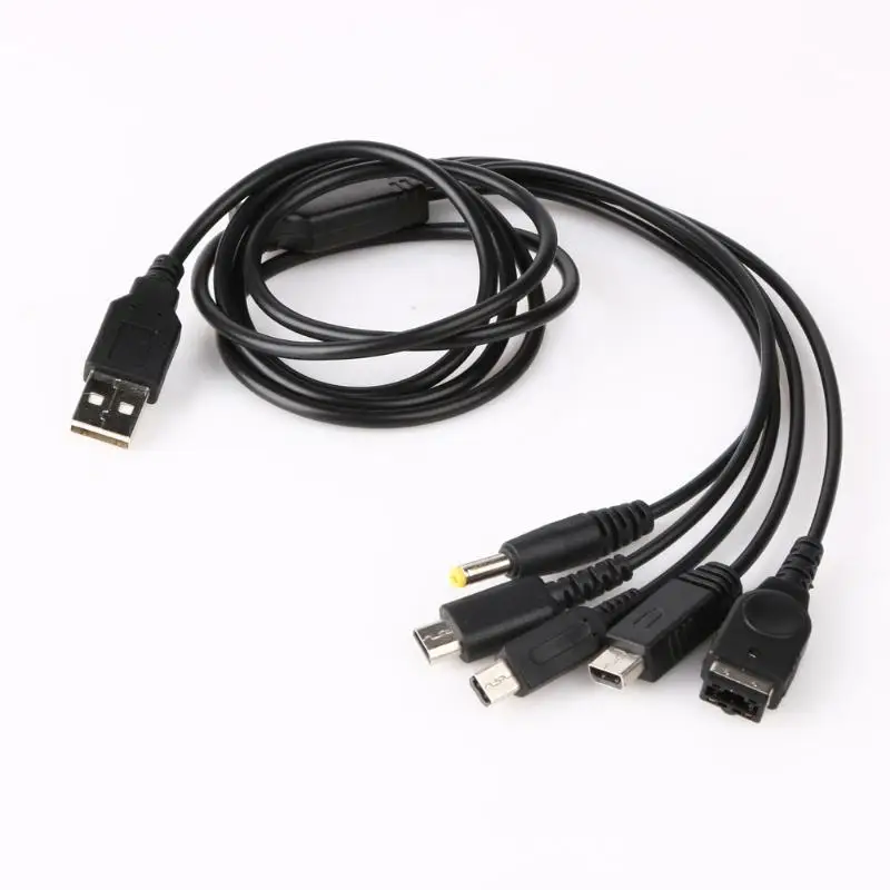 5 в 1 USB зарядное устройство кабель для зарядки провода для nintendo NDSL/NDS NDSi XL 3DS для GBA SP/wii U для sony psp 1000/2000/3000