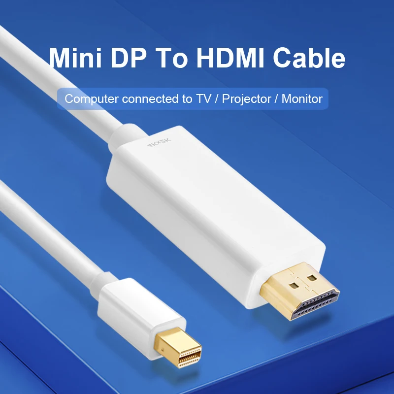 Male vers Male Cable Adaptateur Mini DP vers DP 4K Compatible avec Macbook ASUS 2m Plaqué Or Chromebook Dell Zodight Cable Convertisseur Mini DisplayPort/Thunderbolt 2 vers DisplayPort 