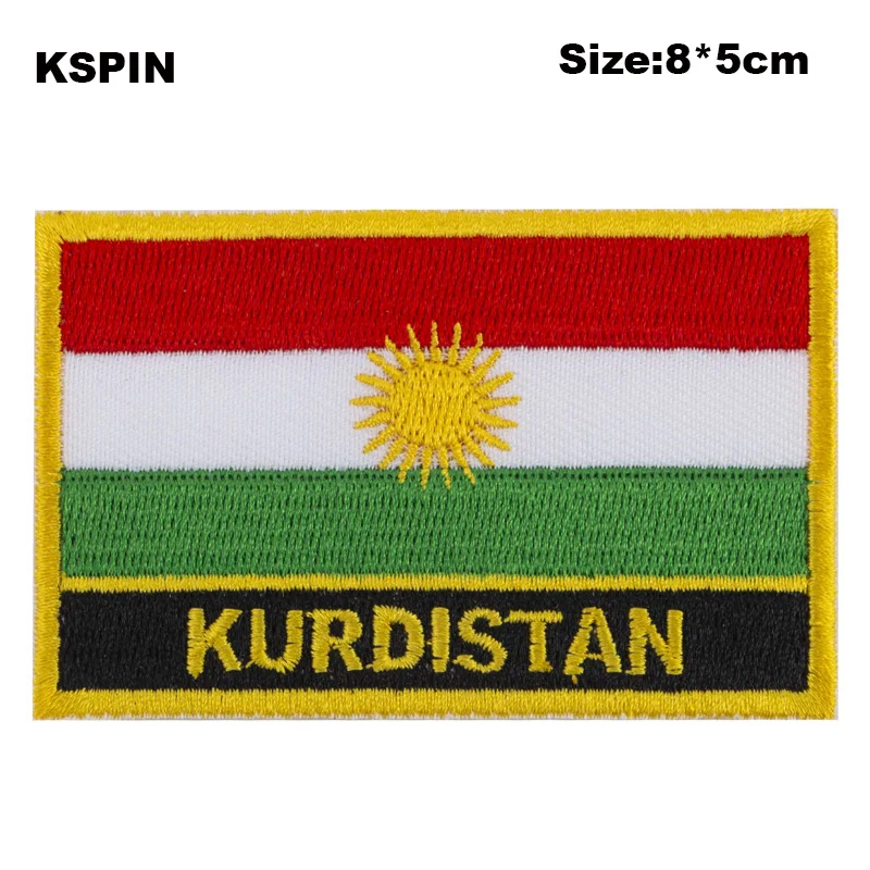 

KURDISTAN Rectangular Shape Flag patches embroidered flag patches national flag patches for clothing DIY Decoration