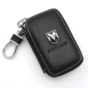 

1pcs Leather Key Holder Pouch Car Key Bag Wallet Housekeeper Key Case For Dodge caliber ram 1500 caravan charger grand caravan