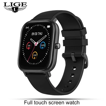 

LIGE New Smart Watch Men 1.4 Inch Full Touch Screen Heart Rate Blood Pressure Multifunctional Smartwatch Supports 13 Languages