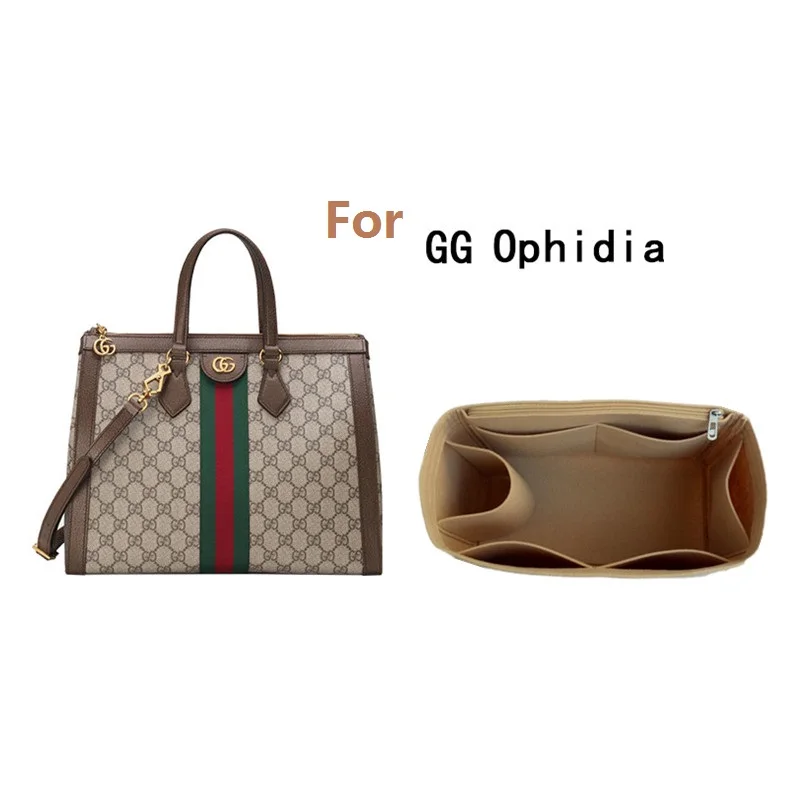 

For GG Ophidia shopper bag shaper purse Organizer diaper shopping Inner bag Purse insert base shaper felt Toiletry Storage Bags