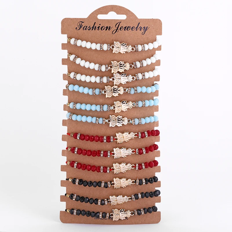 

12pcs Charm Bracelet Ladies Rope Chain Female Elastic Bohemian Bead Adjustable Bracelet Bangles for Women Jewelry Statement