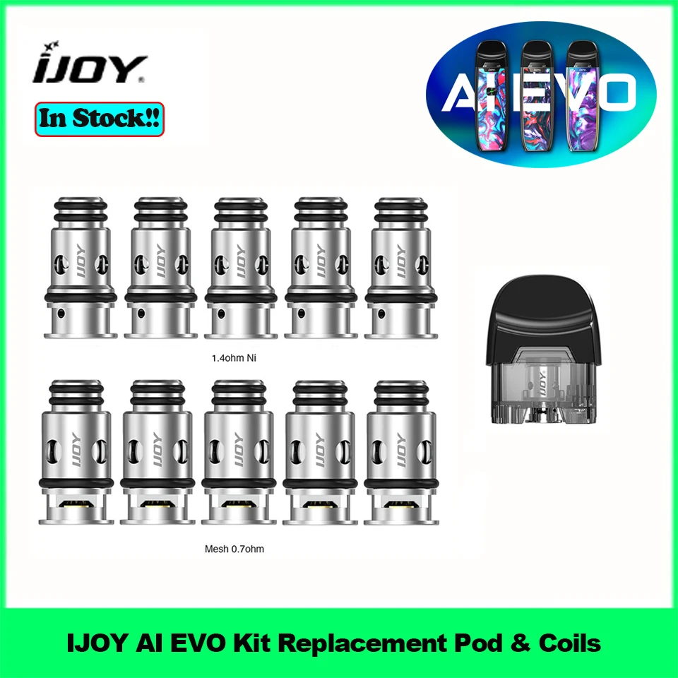 

5pcs/10pcs/20pcs Replacement Coil 0.7ohm/1.4ohm Mesh Coils Pod Cartridge for Original IJOY AI EVO Kit E Cigarette Vape Coils