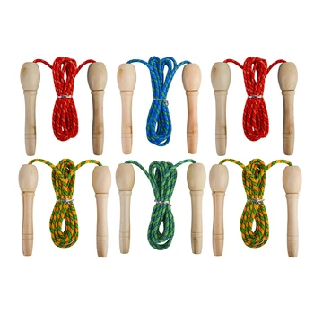 

6pcs Jump Rope Durable Lengthen Chic Practical Fitness Equipment Tool Skipping Rope Outdoor Rope Sports Toy