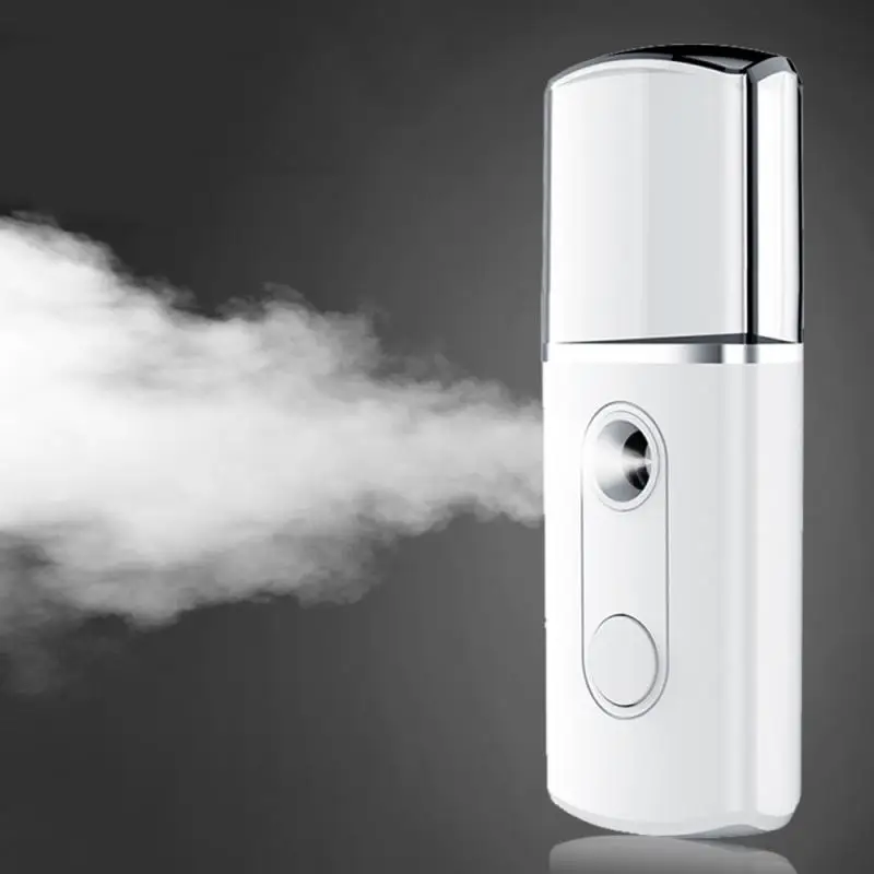 

1pc 20ml Mini Nano Face Mist Sprayer Humidifier Portable Face Steamer Deep Hydrating USB Charging White Beauty Skin Care Tools