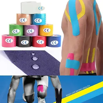 

Kinesiology Tape Muscle Bandage Colourful Sports Cotton High Strain Adhesive Pain Tape Elastic Knee Speed Relief Injury Mus R1G5