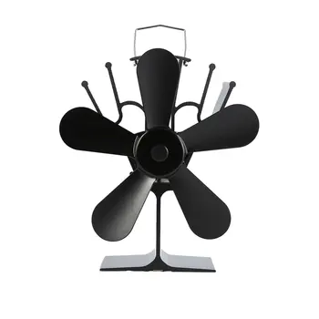 

Five-Leaf Thermal Power Fireplace Fan Heat Powered Wood Stove Fan For Wood Log Burner Fireplace Eco Friendly Fans Log Heaters