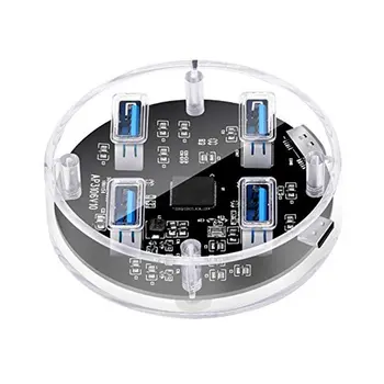 

4 Ports USB 3.0 Transparent Hub USB Port USB HUB Portable OTG Hub USB Splitter for Apple Macbook Air Laptop PC Tablet