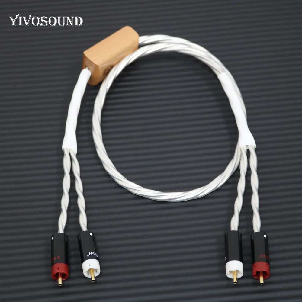 HIFI  Nordost silver aux 3.5mm  headset plug to 2rca jack  Audio signal line Computer and audio connection  cable 2rca cables