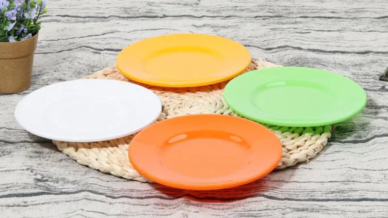 Пластиковый набор посуды, круглая форма, тарелка для закуски, блюдо, Кухонный Контейнер для пищи, ужин десерт, поднос для фруктов