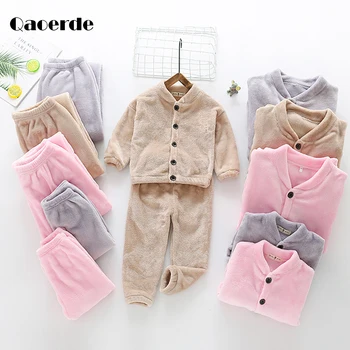 

2020 New Children's Pajamas Set Winter Girls pyjamas Flannel Soft Kids Sleepwear Baby Girls nightwear Clothes Boys Pajamas Sets
