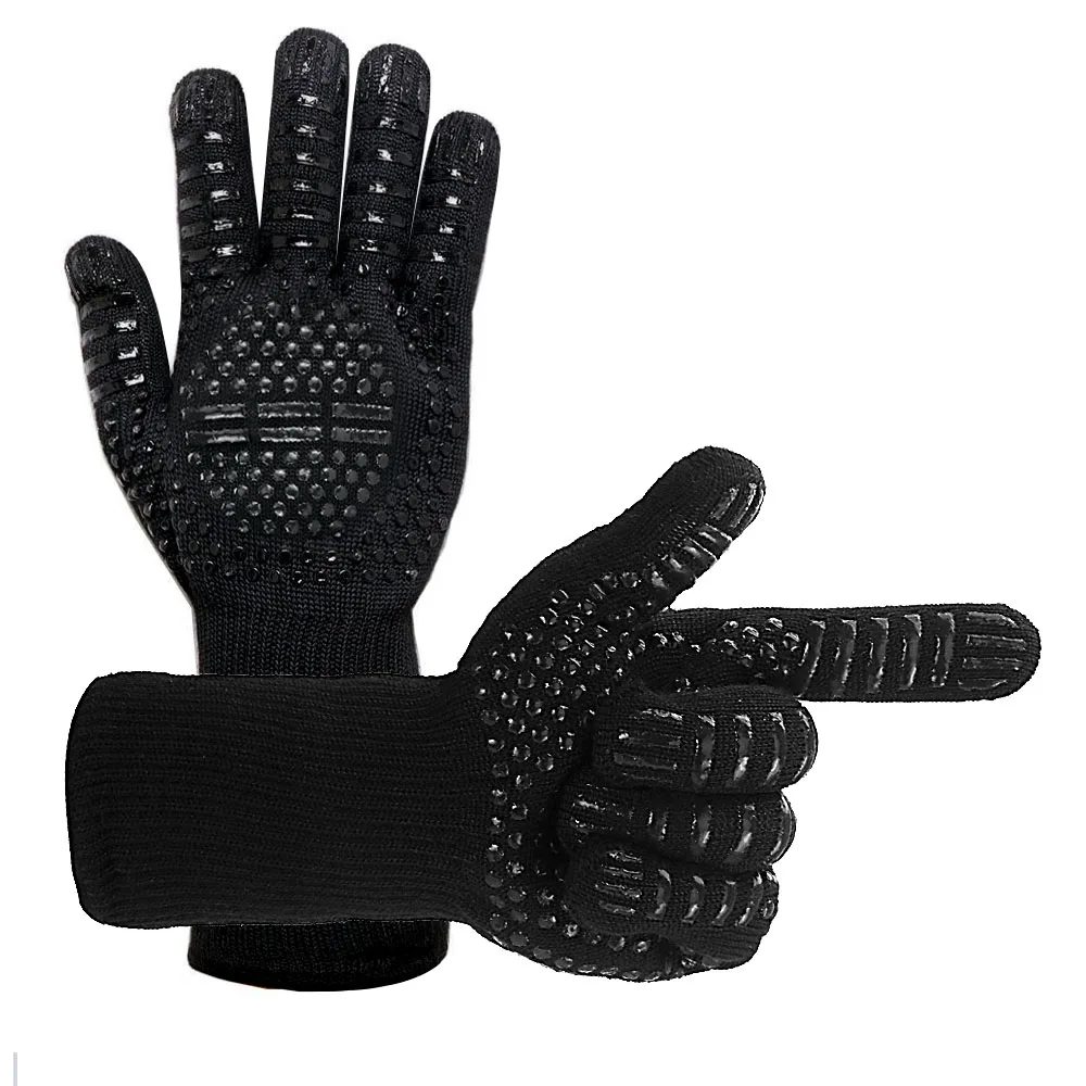 1 пара силиконовая перчатка для микроволновки перчатки для барбекю Кухонные принадлежности барбекю защитные рабочие перчатки термостойкие 932F толстый силикон