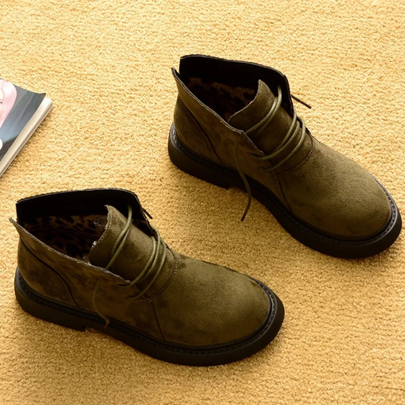 Г. Новая осенне-зимняя женская обувь зимние ботинки теплая плюшевая обувь зимняя женская обувь для холодной погоды Модные женские ботильоны - Цвет: Green for autumn