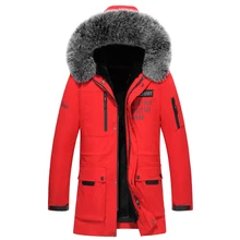 Мужское пальто из натурального меха, Воротник из натурального Лисьего меха, подкладка из кроличьего меха, парка, мужская повседневная теплая парка размера плюс 5XL, куртка XZ18D13 YY662