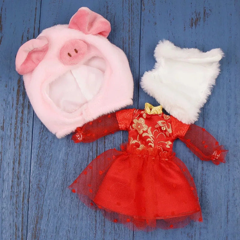 Одежда для кукол Fortune Days Blyth Icy DBS новогодний костюм в стиле свиньи шарнирного тела