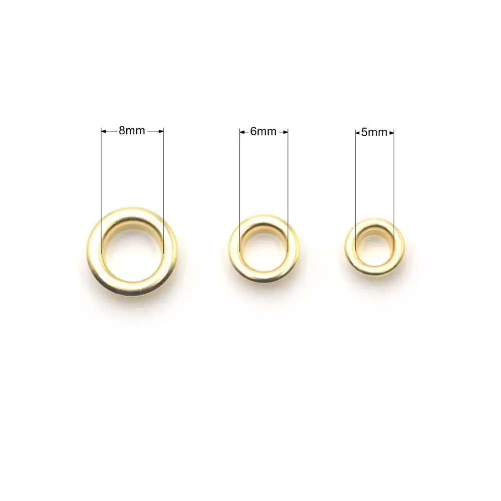 Eyelet Grommet Ring Kit Eyelet Grommet Ring Grommet Eyelet Kit Screw Back Eyelets 100sets Brass Material Gold 5mm 6mm 8mm Grommet Eyelet With Washer for Leather Craft Shoes Belt Cap Bag Diy Supplies
