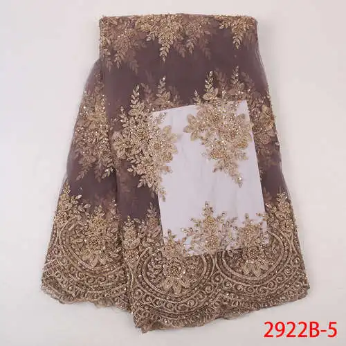 NIAI Handmand африканская кружевная ткань высокого качества французский бисером тюль кружевная ткань вышитая для женщин платье XY2922B-1 - Цвет: picture 5