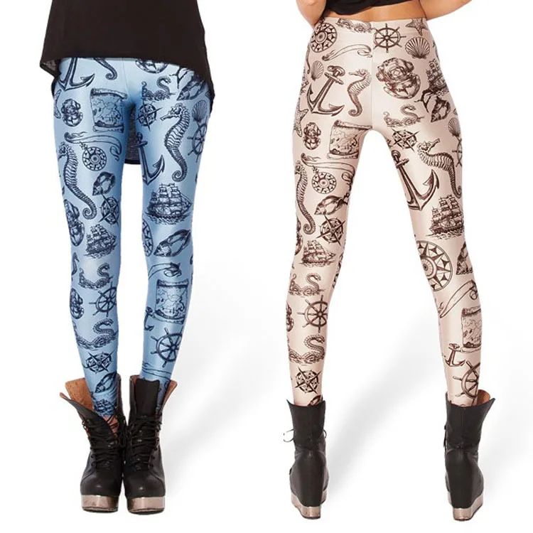 

-European And American-Style Hot New Style! Digital Printed Navigator Pattern Leggings Leggings