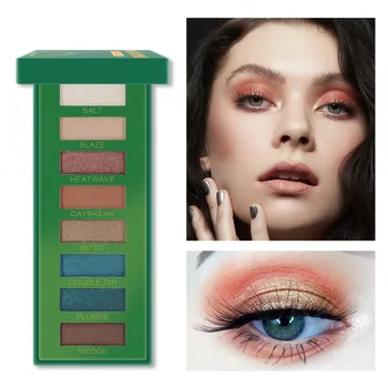 

8 Color Green Eyeshadow Palette Bright Eye Shadow Makeup Pallete Long Lasting Cosmetic Matte Shimmer Highly Pigmented Eyeshadow