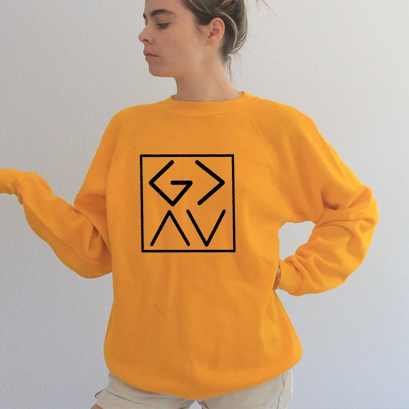 

God Is Greater Than The High Low Print Sweatshirt Women Christian Harajuku Hoodie O Neck Pullover Jesus Faith Tops Drop Shipping