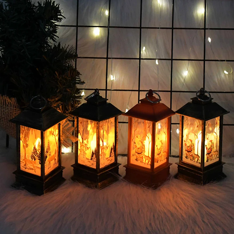 

1Pcs Creative LED Light Mini Wood House Toys Xmas Tree Hanging Ornaments Christmas Holiday Decorations for Home