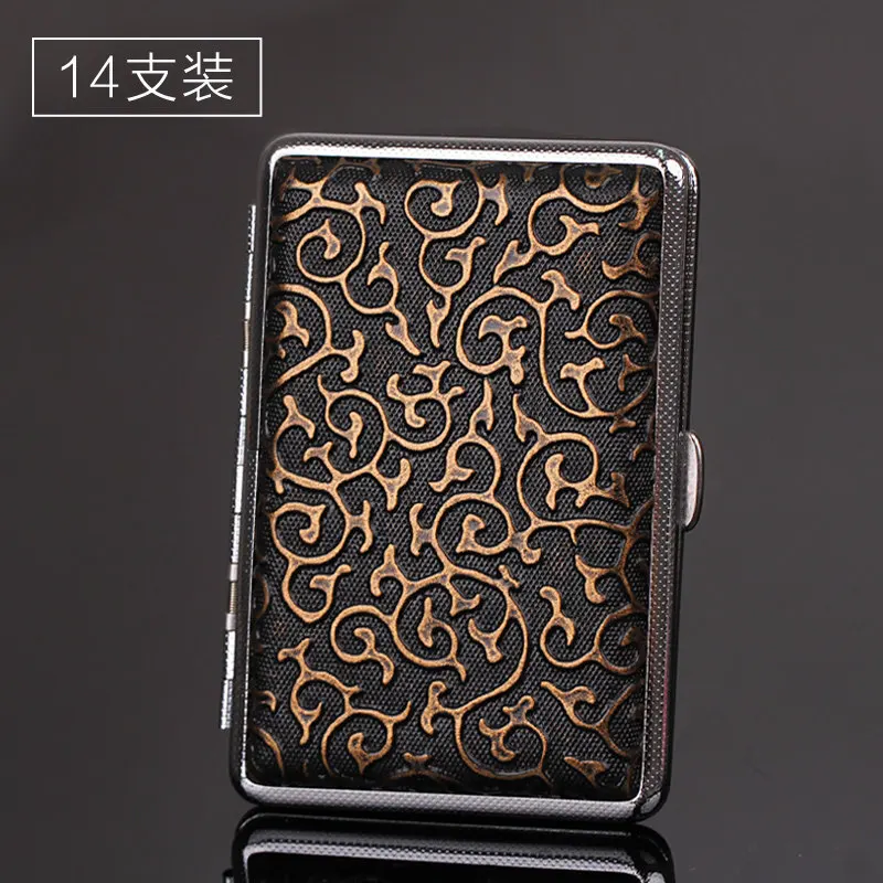 Antique Bronze Pu Leather Cigarette Case 18pcs Capacity Flip Open Traveling  Portable Metal Cigarette Container Box Holder - AliExpress