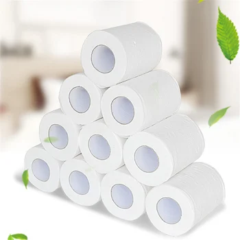 

White Toilet Paper 10 Rolls Pack 3 Ply For Home Bath Tissue Eco-friendly