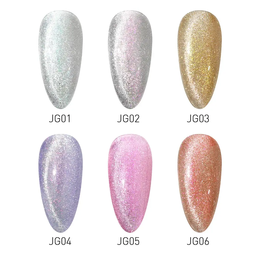 CANNI New Arrivals 6 Colors Aurora Cat Eyes Gel Color System JG01-JG06 High-quality Long Lasting UV/LED Soak-Off Nail Arts Gel 6