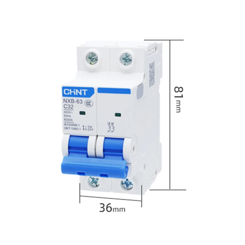 Interruptor automático magnetotérmico 4P 25A curva C 6kA 4 módulos serie  nxb-64 NXB-63-4-25C