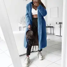 Осеннее и зимнее Однотонное шерстяное пальто для женщин средней длины новая Корейская Темпераментная Женская популярная верхняя одежда шерстяное пальто