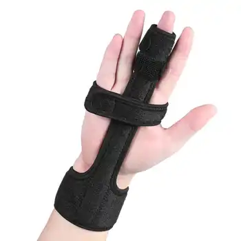 

Multiple uses finger protector fracture splint fixed cuff hammer finger rehabilitation fixer knuckle finger protector black