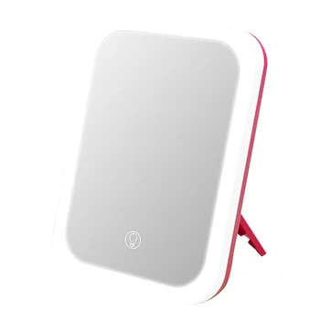 

LED Mirror Light Press Sn Internal Rechargeable Battery LED Daylight Makeup Mirror Destop Makeup Mirror Pink