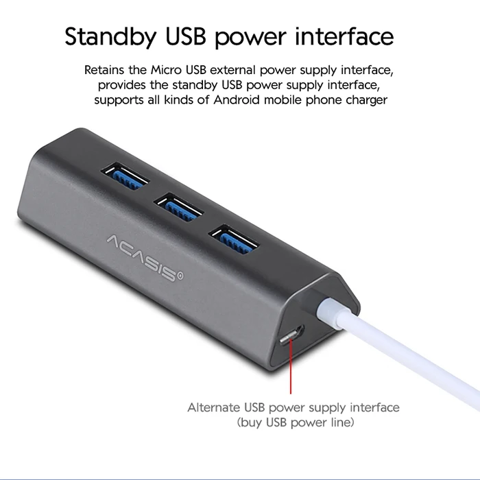 Acasis высокоскоростной Usb дистрибьютор 3 концентратора один трейлер три Usb удлинители концентратор Алюминиевый сплав корпус Поддержка гарнитуры Micropho
