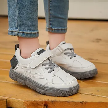 

2020 New Sport Children Casual Shoes For Kids Sneakers Boys Shoes Girls Sneakers PU Leather Spring Autumn Shoe White
