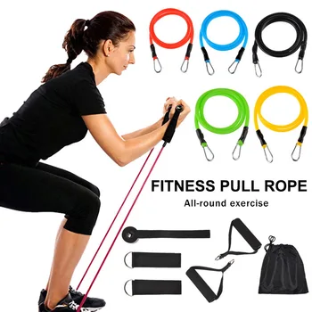 

IN STOCK 11Pcs/Set Unisex Rubber Loop Tube Bands Latex Resistance Bands Ankle Straps With Bag Yoga Exercise Fitness Band