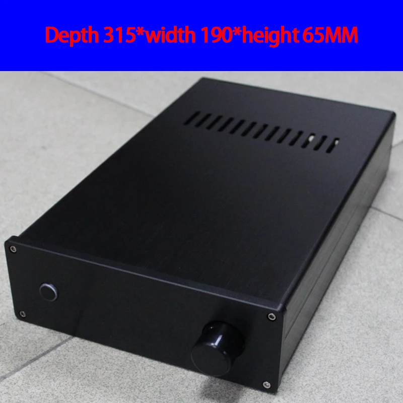 

KYYSLB 315*190*65MM CJ002 All Aluminum Power Amplifier Chassis Box House DIY Enclosure with Feet Knob Amplifier Case Shell