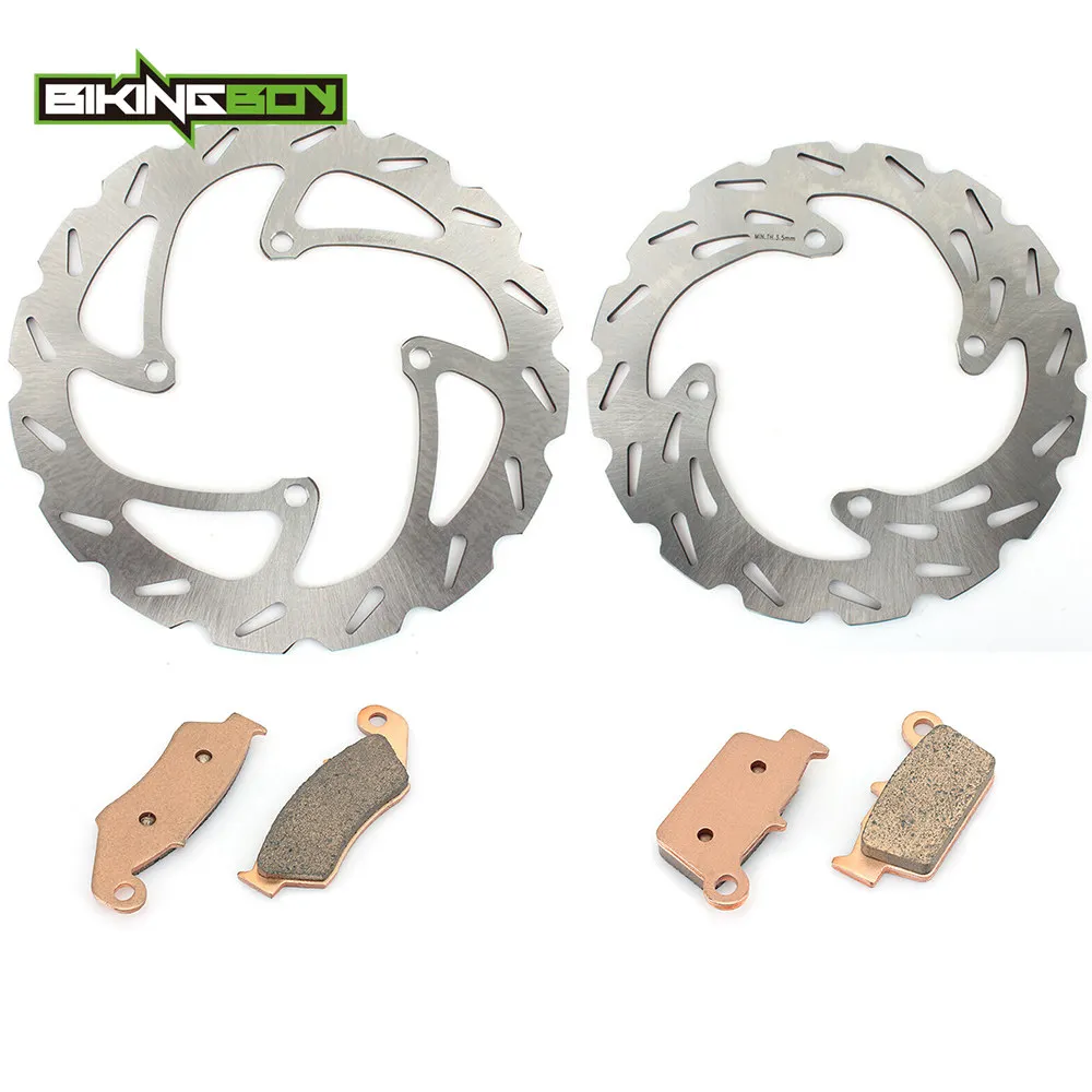 

BIKINGBOY for Kawasaki KX250F 04 05 KXF KX-F 250 2004 2005 Front Rear Brake Discs Rotors Disks + Pads Motocross Replacement Set