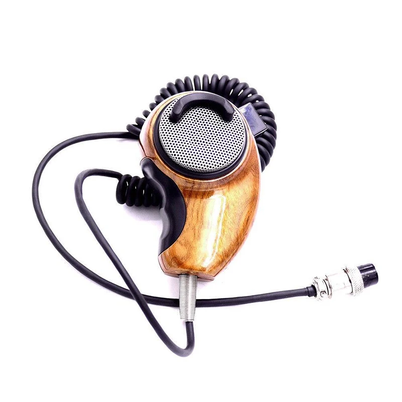 

Wood Grain reduce Noise Canceling Microphone Speaker Mic Fixed clip 360 degree rotation for Cobra Uniden CB-radios