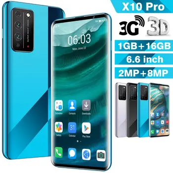 

X10 Pro 6.6 inch smartphone 1+16g Large screen glass back cover large memory Android smart domestic dual card
