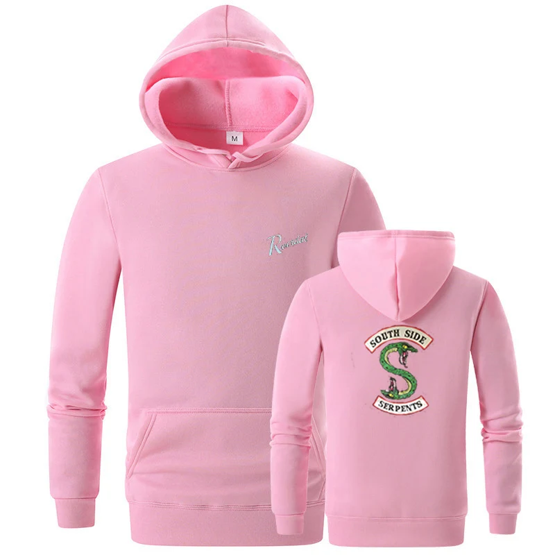 Pink11 Мужской костюм с капюшоном, флисовый теплый хлопковый спортивный костюм для мужчин, толстовка с ривердейлом, костюм Homme, толстовка+ штаны для бега, спортивный костюм с капюшоном - Цвет: Pink11