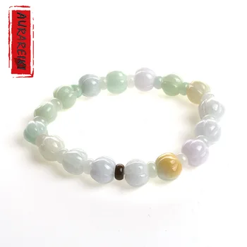 

Anniversary Gift Fashion Men And Women Couples Natural Jadeite Jade Bracelet 10mm Jade Jade Pumpkin Bead Bracelet Cute